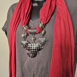 Crimson Tide Jeweled Scarf Houndstooth Elephant